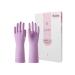 Lanon wahoo 3 pairs reusable household gloves skin -friendly gloves with cotton inside for kitchen work household cleaning and dishwater mauve size s s pink