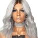 BGHJUE Brown Gradient Silver Long Hair Micro-wig Wig For Women Daily Dress (Color : Silver)-Silver