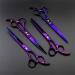 Purple Dragon Professional 7.0 inch 4PCS Pet Grooming Scissors Kit - Premium Japan Steel Straight & Curved Blades with Case - Dog Hair Cutting Shears Set in Electroplating Purple - Buy Online on GoSupps.com
