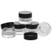 Clear glass jar with plastic lid 3 ml empty jar Kosmetex glass jar 5 black