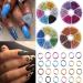 Nail Piercing Dangle Rings Mix Color Open Loops Jewelry DIY Nail Art Charms Glitter 3D Rhinestones Acrylic Decoration - Box of Metal Alloy Designs - Buy Online on GoSupps.com