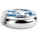Blue Butterflies White Flowers Mini Round Pill Box | 3 Compartment Travel Organizer | Portable Medicine Case for Home & Office - Buy Online on GoSupps.com