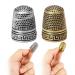 Sewing Thimble  2 Pieces Stainless Steel Sewing Tailor Finger Protector Quilting Thimble Finger Shield Ring Fingertip Quilting Craft Accessories