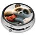 Dancing Corgi Portable Metal Pill Box | Round Mini 3-Compartment | Travel Essential for Small Pills - Buy Online on GoSupps.com