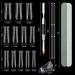Clear Gel Nail Extension Mold Set with Dual-ended Brush and File - 12 Sizes, Scale, Coffin Nails - 128pcs - Buy Online on GoSupps.com
