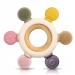 Soodyoow Beißring Baby biting toys bite ring made of silicone bite ring baby wooden ring teeth and grayfling nursing for babies from 3 months