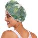 Super Absorbent White Flower Green Leaf Hair Towel 2 Pack | Quick Dry Hair Turbans for Women & Girls - Buy Online on GoSupps.com