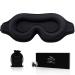 Sleep Mask for Men Women, Upgraded 3D Contoured Cup Eye mask Blindfold, Block Out Light, Eye mask with Adjustable Strap, Breathable & Soft for Sleeping, Yoga, Traveling (Black)