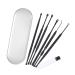 FRCOLOR 1 Set Stainless Steel Ear Spoon Grooming Kit Household Tool Kit Headphone Cleaning Kit Silicone for Dishes Earwax Picks Tools Scoop for Ear Cleaning Spring Travel Tableware Black 15x0.2x0.2cm