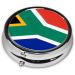 South Africa Flag Portable Metal Pill Box - Round Mini 3-Compartment Design for Small Pills Ideal for Travel - Buy Online on GoSupps.com