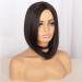 PORSMEER Short Bob Synthetic Hair Wigs with Bangs 12 Inch Natural Brown Wigs Straight Hair Wig - Buy Online on GoSupps.com