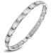 Jeracol Titanstahl Magnetic hard band women magnetic brazaletes with 3500 Gauss magnets adjustable magnetic wrist tape with distance tools and jewelry A-silver