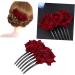 DOITOOL 1pc Hair Pin Clips Combs Slide for Wedding Womens Pearl Barrettes for Women Pearl Hair Pin Wedding Comb Bridal Headpiece Hair Barrettes Rose Hair Comb Accessories Miss Flowers - Buy Online on GoSupps.com
