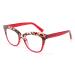 FEISEDY Retro Square Reading Glasses Anti Glare Digital Blue Light Blocking Eyestrain for Women Reader B0058 Red Leopard 3.0 x