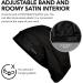Hairbrella Satin Lined Sleep Cap for Women - Adjustable Silk Bonnet Black Classic - Buy Online on GoSupps.com