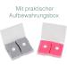 Cozy Racoon Acupressure Bracelet Set for Pregnancy Nausea Relief | Effective Side-Effect Free | Includes 4 Bracelets (2 Pink 2 Gray) & Travel Box - Buy Online on GoSupps.com