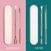 KINGMAS Nail Cuticle Pusher Cutter Set - 2pcs Gel Polish Remover Tool, Stainless Steel Manicure Kit for Clean and Healthy Nails - Silver - Buy Online on GoSupps.com