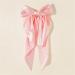 Yuyeran Super Big Bow Hair Clips French Style Soild Color Knotted Bowknot Spring Snap Barrettes Hair Clips with Long Ribbon for Women Girls (Pink) - Buy Online on GoSupps.com