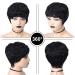 Fancy Human Hair Short Pixie Cut Wig | Black Slight Wavy Brazilian Virgin Hair | Layered Cut for Black Women - 1B Black - Buy Online on GoSupps.com
