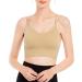 Buy Botcam Women's Sports Bras - Padded Strappy Criss-Cross Crop Bras for Yoga Workout & Fitness - Low-Impact in Black & Beige - International Shipping Available - Buy Online on GoSupps.com