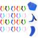 Ultechnovo 80 Pairs Soft Silicone Glasses Hanging Sleeves - Slide-Resistant & Comfortable Holders for Sunglasses & Reading Glasses - Random Color - Buy Online on GoSupps.com