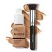 Junhe PHOERA Liquid Foundation Full Coverage Foundation 24 Hours Matte Liquid Foundation Concealer with Foundation Brush (105)