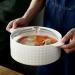 Big ceramic soup bowl with lid soup bowls with handle and lid made of porcelain ceramic oven microwave kitchen for fruit salad dessert-white 2000ml - Buy Online on GoSupps.com