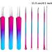 NUOMI 7 Pcs/Set Blackhead Remover Needles Stainless Steel Acne/Pimple/Comedone/Zits Fine Needles Extractor for Face Rose Forehead Cleaning Beauty Crafts with A Hard Shell Case Rainbow - Buy Online on GoSupps.com