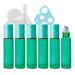 Tianzd 6 pieces empty 10ml Matt Green Glass Roller Bottles with aluminum screw cap roll-on glass bottles with glass roller for essential oils Essential Oil with funnel open 10ml
