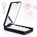 Buqikma Rechargeable Eyelash Compact Case with Lighted Makeup Mirror - Dimmable Eyelash Case Organizer Container Empty 360 Degree Rotation False Eyelash Storage Display Box(Black)