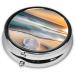 Sunset Over The Waves Round Pill Box | 3 Compartment Pill Organizer for Travel | Portable Travel Accessory - Buy Online on GoSupps.com