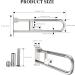 Toilet Grab Bar 30.3 Inch Munzong Brushed Nickel Anti-Slip Support Rail U Shaped Flip-Up Grab Bar with Paper Holder Stainless Steel Knurled Handicap Safety Handrails for Disabled Elderly Pregnant 30.3IN Brushed Nickel - Buy Online on GoSupps.com