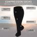 Cheeroyal 2-Pack Plus Size Compression Stockings for Men & Women | 20-30 mmHg | Extra Wide Calf | Knee-Length | 4XL Black - Buy Online on GoSupps.com