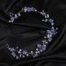 Blue Flower Rhinestone Wedding Headband | Handmade Pearl Bridal Hair Accessory - Buy Online on GoSupps.com