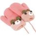 Kids Winter Warm Plush Knitted Gloves with String | Toddler 1-3Yrs | Orange/Bear - Buy Online on GoSupps.com