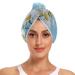 Daisy Hair Towel 2 Pack Super Absorbent Hair Drying Towel Quick Dry Hair Turbans Head Towel with Button Twisty Wrap for Women Girls