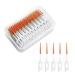 VIKSAUN 200 Pieces Interdental Brushes Tooth Floss Picks Interdental Brush Flosser Sticks Silicone Dental Picks Oral Tooth Clean Silicone Floss Tooth Gap Brush for Protecting Teeth (Orange)