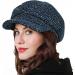 Blue Womens Newsboy Cap with Visor | Cabbie Fiddler Octagonal Hat for Spring and Summer - Buy Online on GoSupps.com