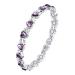 Jecanori Lymphatic Drainage Magnetic Bracelet for Women Titanium Steel Magnetic Wristbands with Gorgeous Sparkling Love Heart Shape Cubic Zirconia Costume Brazaletes with Removal Tool&Gift Box Purple
