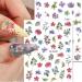 Watercolor Spring Nail Art Stickers - Pink Purple Floral Design for Acrylic Nails | DIY Nail Decorations for Women - Buy Online on GoSupps.com