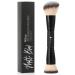 DUcare Foundation Brush Contour Bronzer Double Ended Makeup Brush for Blending Liquid Powder Concealer Cream Blush Buffe Black B01