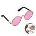 Cat Retro Sunglasses Metal Circular Glasses Props Accessories Cosplay Glasses for Cat & Puppy Dog Rabbit(1 Pack) (Pink)