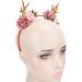Flower Headband Fashionable Flower Reindeer Antlers Headband Floral Garland Crown for Party Cosplay Wedding Christmas(Dark pink) - Buy Online on GoSupps.com