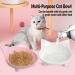 Non Slip Cat Bowl for Stress Relief - Shallow Cat Food and Water Dish - Safe Food-Grade Material - Pink+White - Buy Online on GoSupps.com
