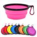 Coolon collapsible dog bowl foldable dog bowl for cats and dogs portable water bowl for pets portable water bowl for dogs with carabiners medium 650 ml pink medium (650ml) pink