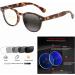 EFLAL Multifocal Progressive Reading Glasses for Men & Women - Retro Square Photochromic Acetate in Leopard Design - Buy Online on GoSupps.com