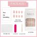 Ceboic 24Pcs Square Short Pink Gradient French Tip Press on Nails for Women - Glossy Acrylic Full Cover Stick on Nails - Removable with Glue Stickers - Buy Online on GoSupps.com