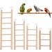 Bird Toys Wooden Ladder, 4 Sizes Parakeet Toys Wood Ladder, Natural Wooden Step Ladder Bird Ladder, Bird Climbing Toys Bird Toys for Parakeets, Parrots, Cockatoo and Lovebirds