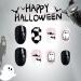Haunted Halloween Press-On Nails | Short Oval Black Acrylic with Spooky Bat & Checkered Designs | 24 Pcs Full Cover for Women - Buy Online on GoSupps.com