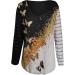 Shop Creoqiji Baby Sweater - Stylish Women's V-Neck T-Shirt with Butterfly Print & Long Sleeves | Maternity Fashion Black Shorts - International Shipping Available - Buy Online on GoSupps.com